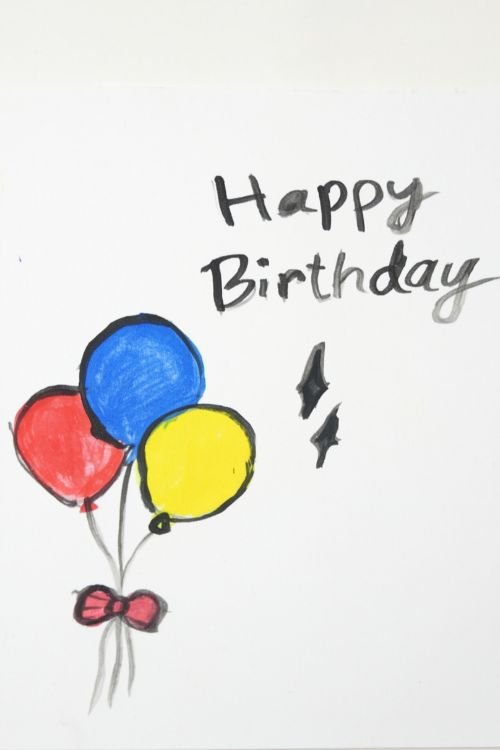 Draw a Balloon Birthday Card