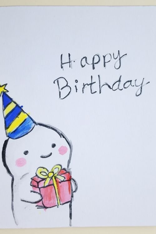 Relaxing Watercolor Birthday Card Doodle
